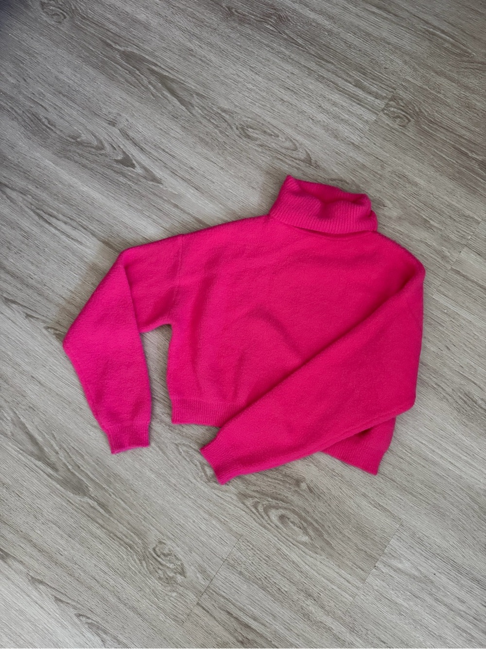 Zara Bright Hot Pink Turtleneck Sweater - Picture 2 of 6